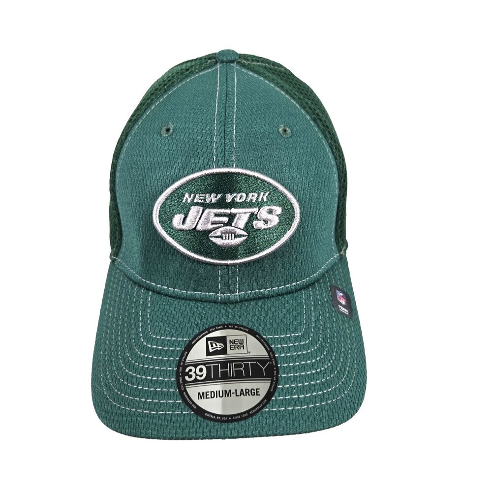 New Era 39thirty New York Jets Game Day Mesh Flex Green M/LG Stretch Fitted Hat